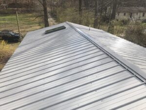 Pewter Metal Ribbed Roof