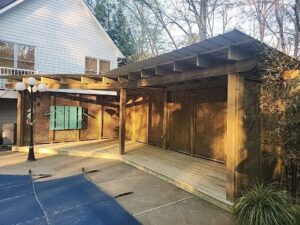 pergola with metal